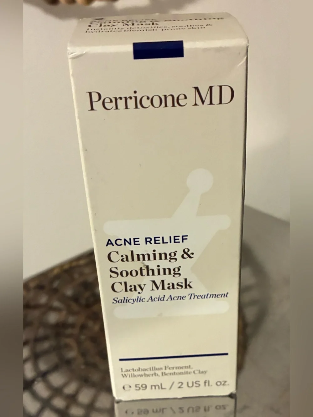 Perricone MD Acne Relief Clay Mask 2 oz & No Makeup Lip Oil 0.18 oz Set